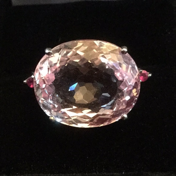 Atlanta Gem & Mineral Show Jewelry - Breathtaking Genuine Kunzite & Ruby Ring
